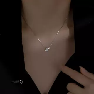 GLAMOR✨สร้อยคอเงิน Twin Hearts สร้อยคอเงินแท้925 สร้อยคอเพชรเม็ดเล็กรูปหัวใจคู่ สร้อยคอแฟชั่น