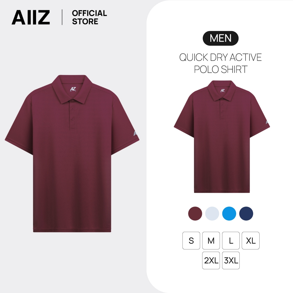 AIIZ เสื้อโปโลแอคทีฟผู้ชาย ผ้าแห้งเร็ว