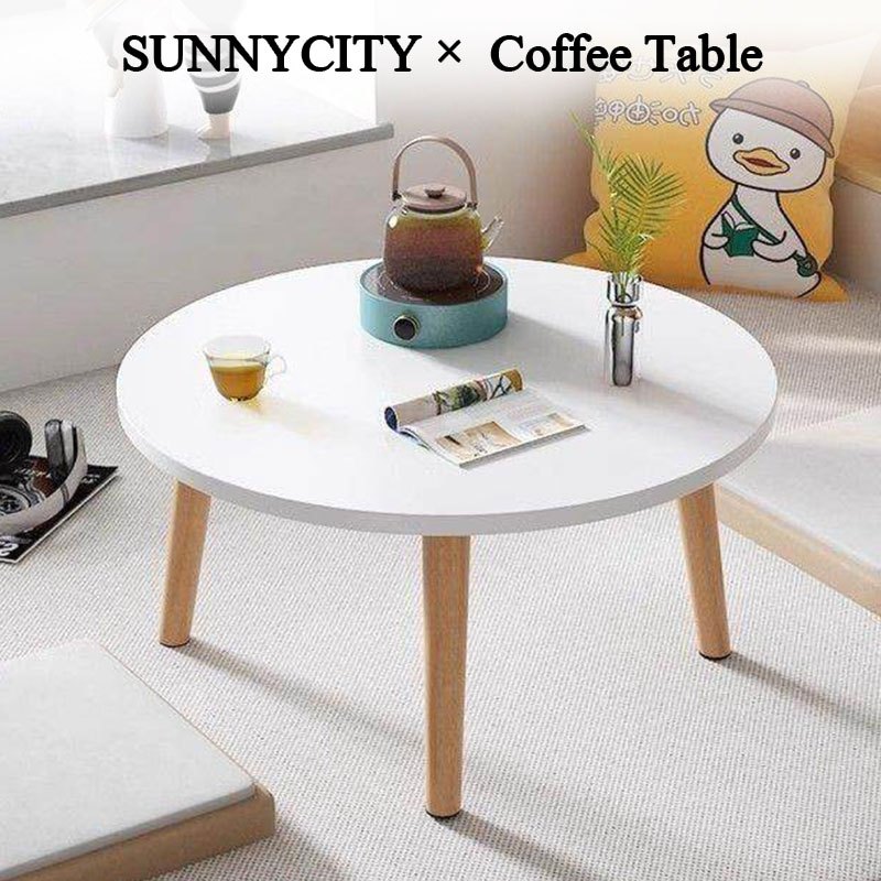 SUN โต๊ะกาแฟ โต๊ะกลมมินิมอล 30*40/40*50cm ของแต่งบ้าน มินิมอล side table ห้องนอน สีขาว ห้องนั่งเล่น