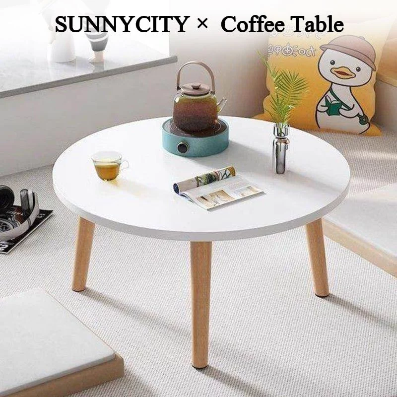 SUN โต๊ะกาแฟ โต๊ะกลมมินิมอล 30*40/40*50cm ของแต่งบ้าน มินิมอล side table ห้องนอน สีขาว ห้องนั่งเล่น
