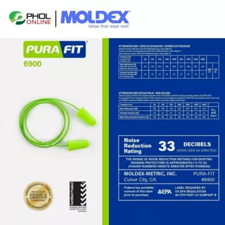 ที่อุดหูกันเสียง เอียปลั๊ก Ear Plug MOLDEX รุ่น PURA-FIT6900 โฟมอุดหู แบบมีสาย NRR 33 dB