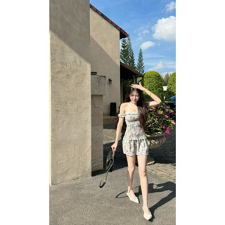 winter dress เดรสสั้นลายดอกไม้🫐🎀