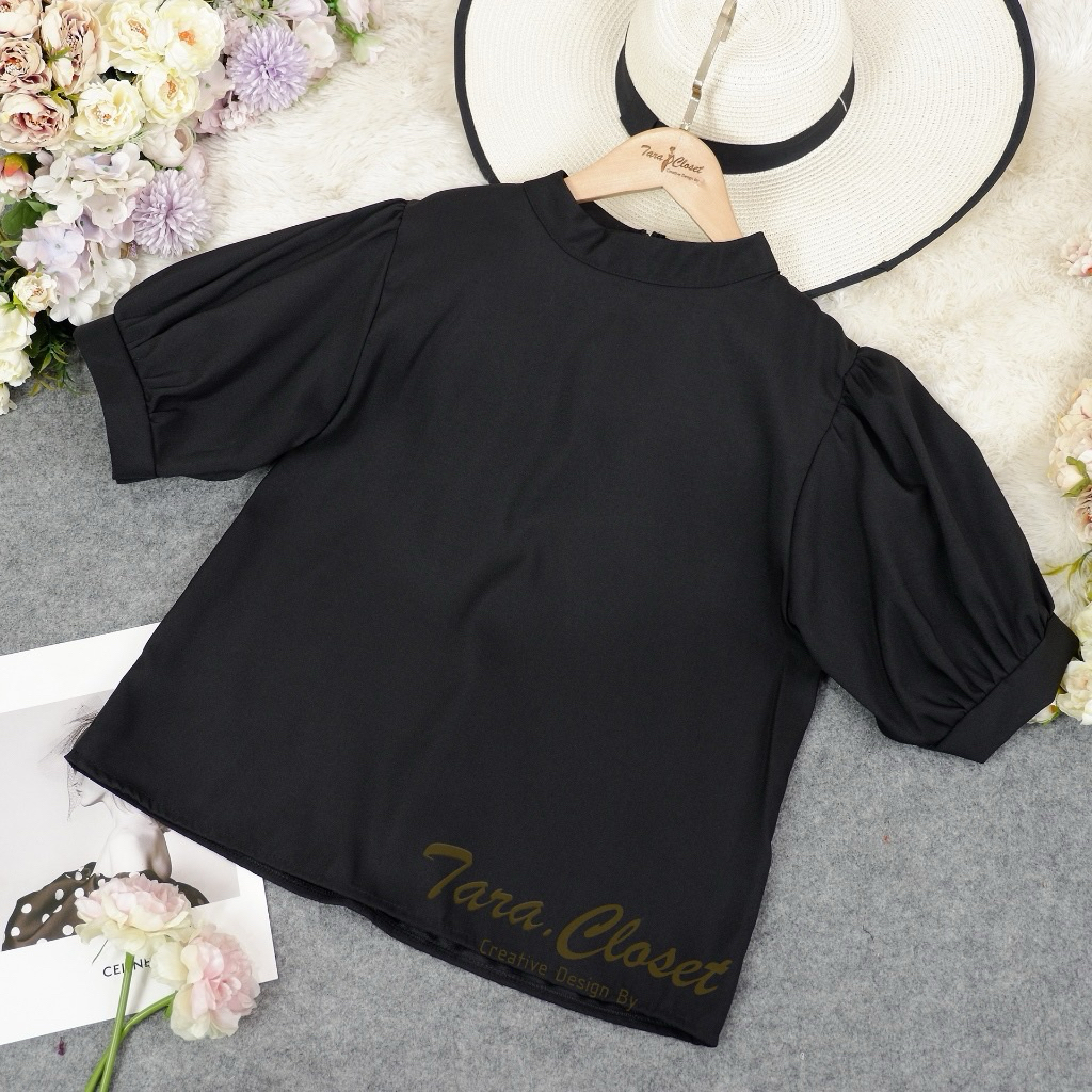 เสื้อคอจีน lll Freesize lll TUM012 เสื้อคอจีน แขนพอง เนื้อผ้าซาร่า ผ้าดีมาก ทรงน่ารักมาก ใส่สบาย ไม่