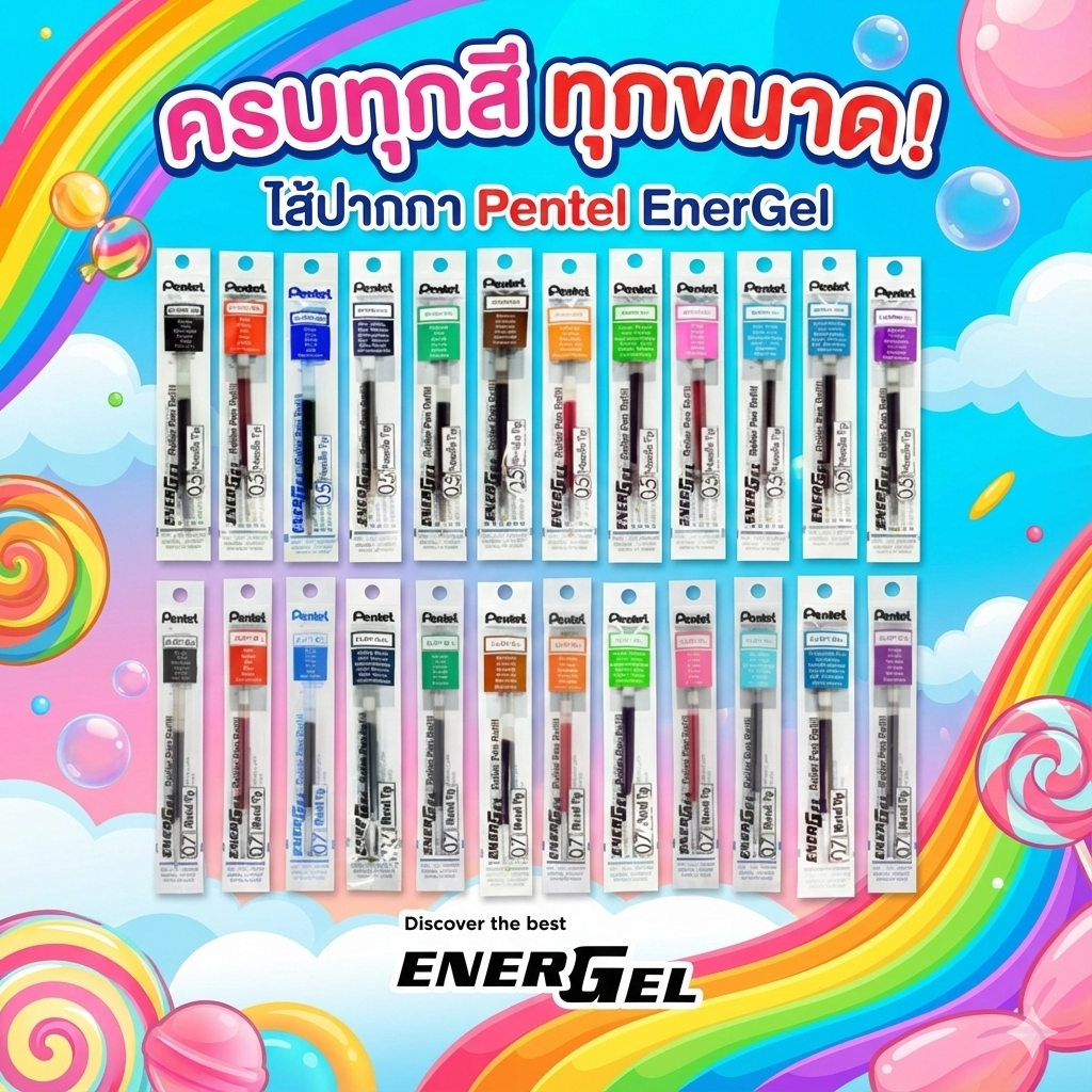 ไส้ปากกาเพ็นเทล Pentel Energel รุ่น LRN ขนาด 0.4 0.5 0.7 MM