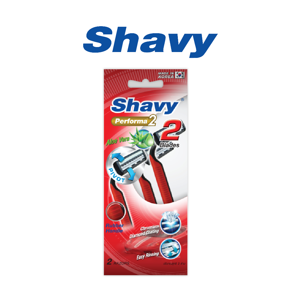 Shavy Performa 6 / เชฟวี่ มีดโกน 6 ใบมีด 2ด้าม/ห่อ