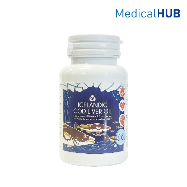 Icelandic Cod Liver Oil 300mg นํ้ามันตับปลา ชนิดแคปซูล 60 แคปซูล 23401