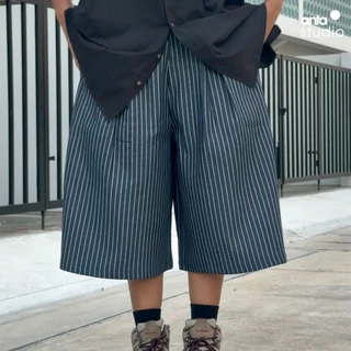anta studio - PINSTRIPE 3/4 ความยาว 27“ LOOSE WIDE LEG