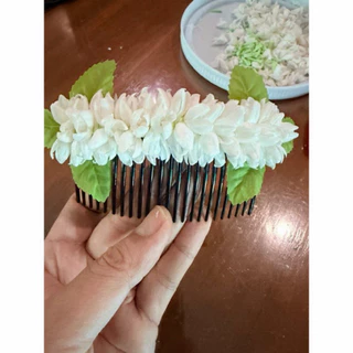 หวีสับผมดอกมะลิทิชชู่ ตูมและแย้ม