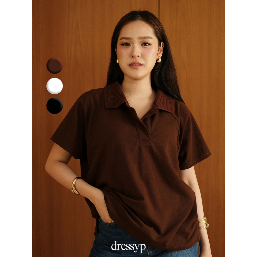 dressyp - Classic Polo เสื้อโปโล ดีเทล คอปกทอลาย เนื้อผ้า cotton blend นุ่มสบาย DP362