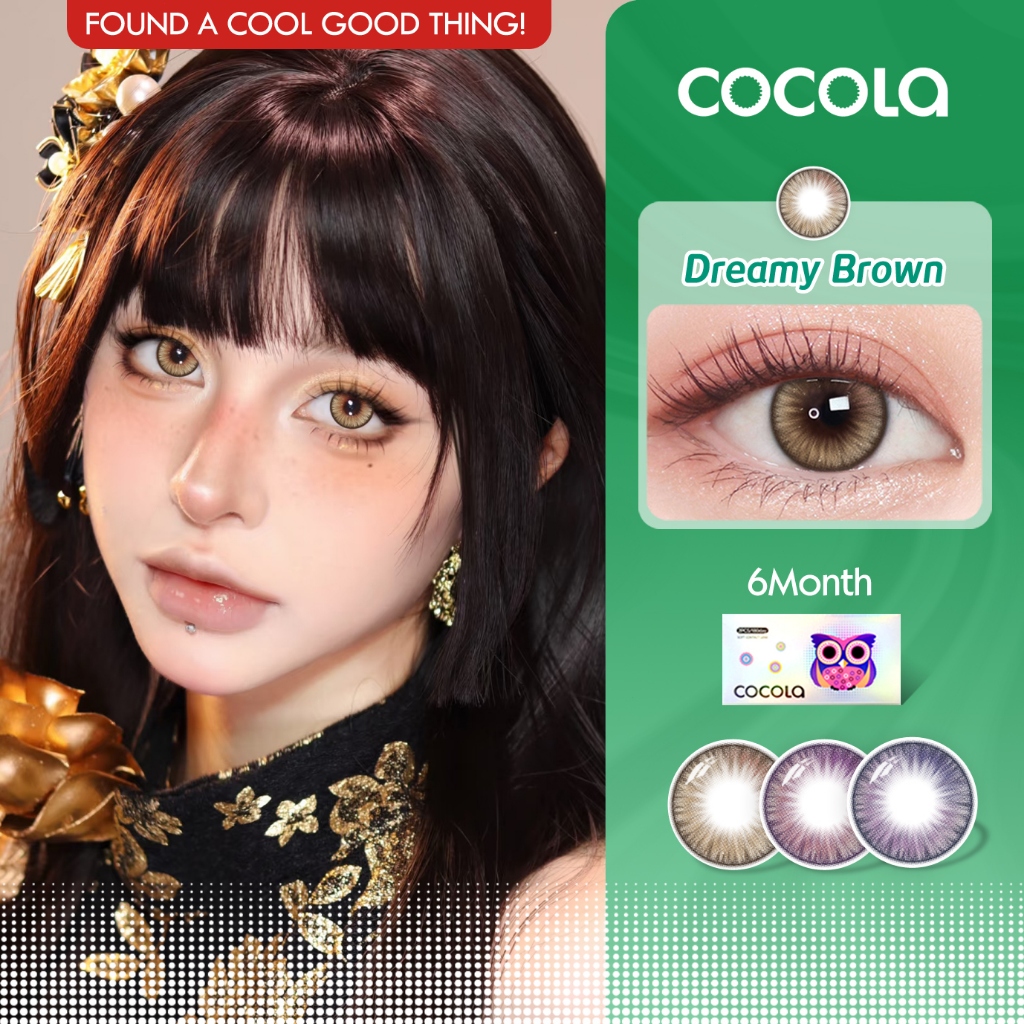 【จัดส่งจากประเทศไทย】COCOLA คอนแทคเลนส์ Dreamy Brown / Purplish blue ขนาดใหญ่ 👁️ ลายฮิต สุดปังในเกาหลี，HF125-7