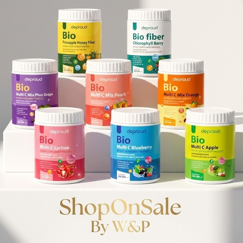 น้ำชงดีพราวแบบถัง  วิตามินซีสด Deproud Bio Multi C Mix  250,000 mg มีให้เลือก 8สูตร