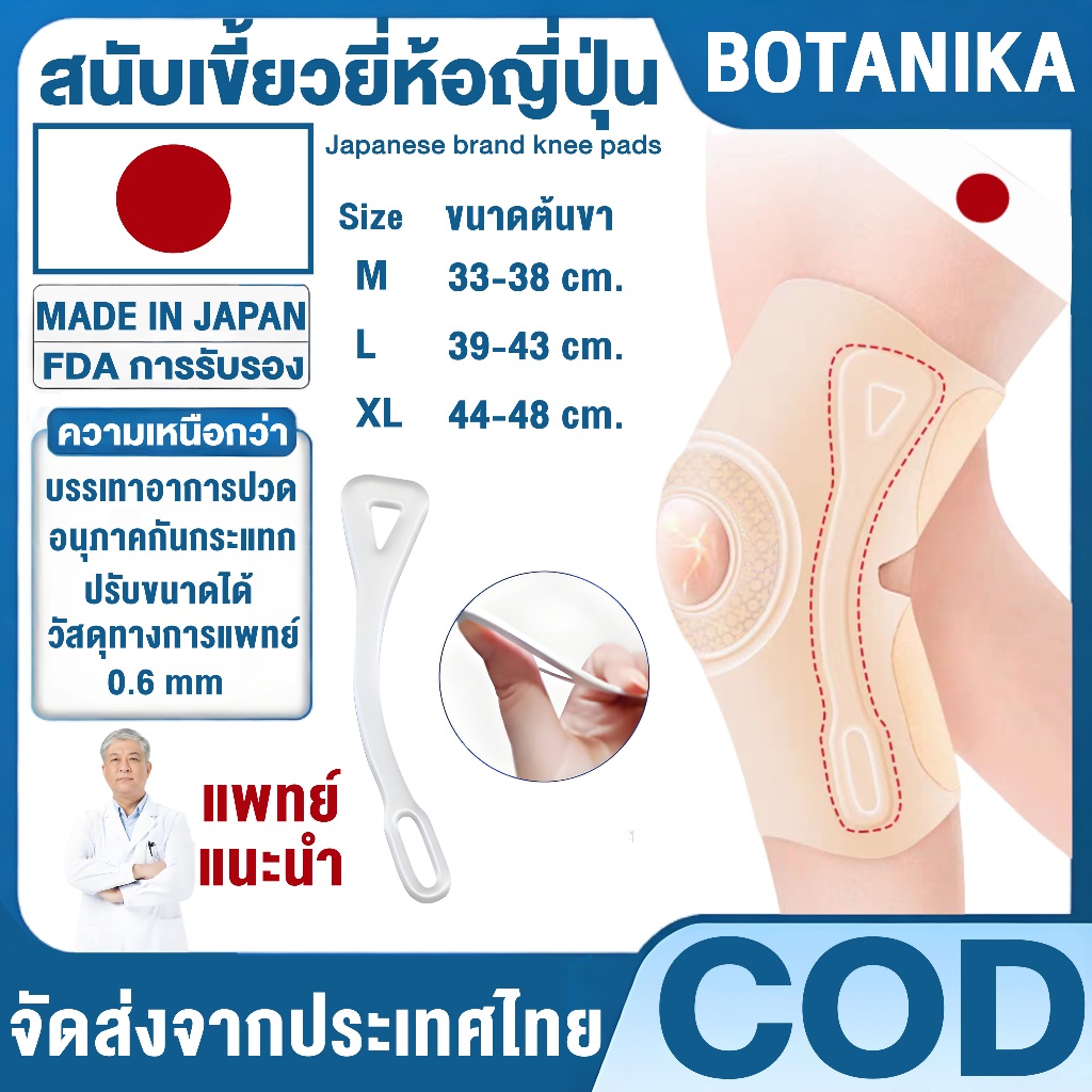 ซัพพอรท์หัวเข่า แบรนด์ญี่ปุ่น บาง0.6mm สนับเข่า พยุงเข่า บรรเทาปวดเข่า Knee Support สายรัดเข่า