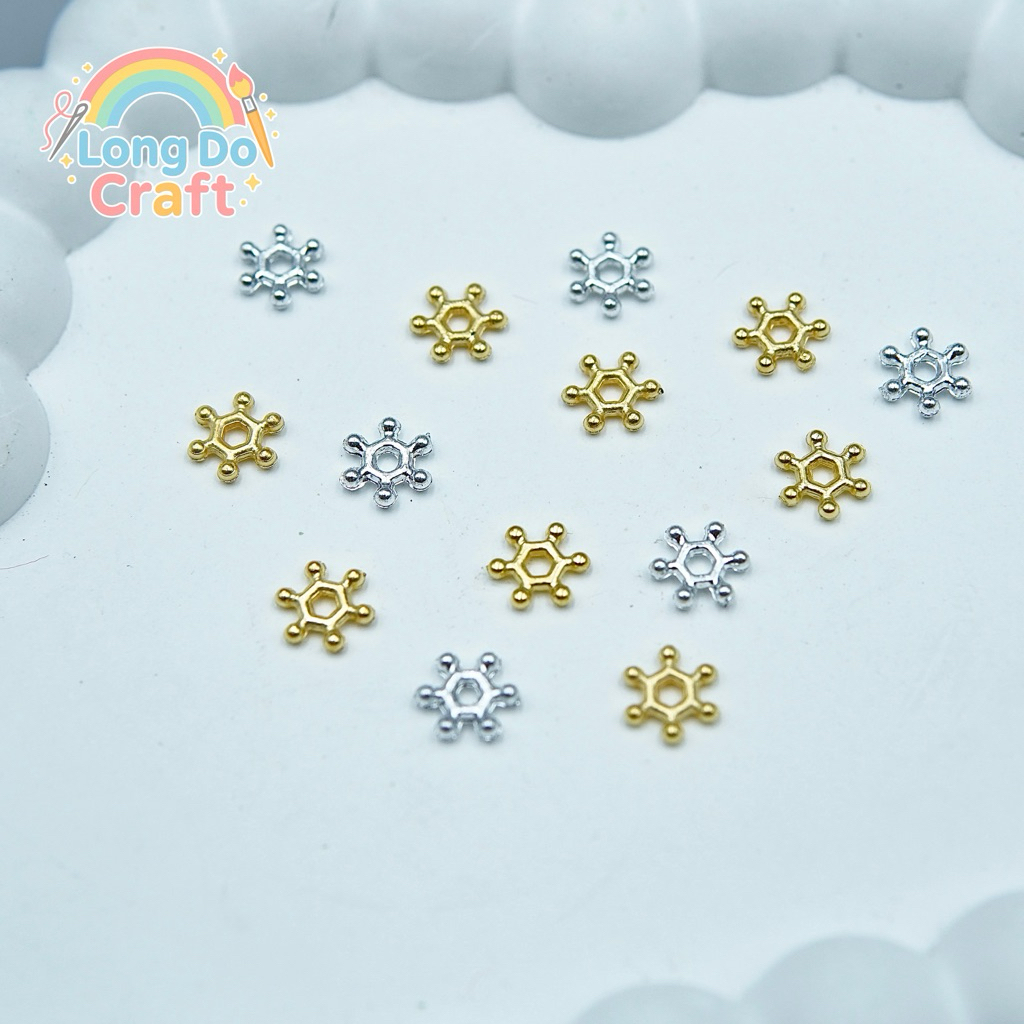 เกล็ดหิมะขนาด7mm 10g (235-245ชิ้น) อะไหล่ติดงานDiy ของตกแต่งสวยงาม