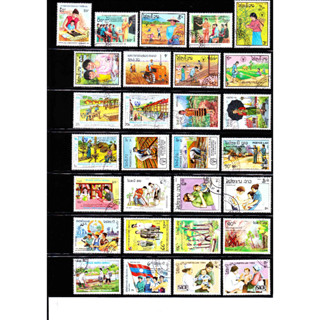 แสตมป์ประเทศลาว Laos - ใช้แล้ว คละ 100+ ดวง - สำหรับที่ระลึก…