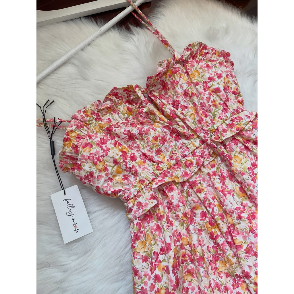 เดรส fallinrose ลายดอกไม้ - Elle dress ❤️ Fallin‘ Rose ❤️ใหม่มาก(from790)