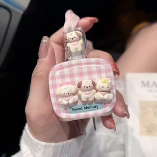 ชุดถนอมสายชาร์จ ลาย หมา3ตัว ชุดตกเเต่งสายชาร์จ สำหรับ ไอโฟน 18w/20w/35w