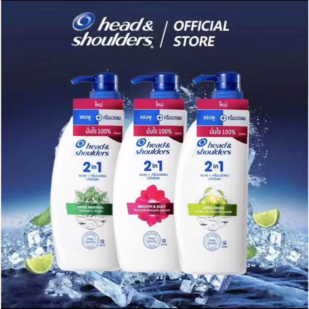 head&shoulders 2in1 เฮดแอนด์ โชว์เดอร์ 2อิน1 แชมพูผสมครีมนวดผม ขจัดรังแค 370 มล.