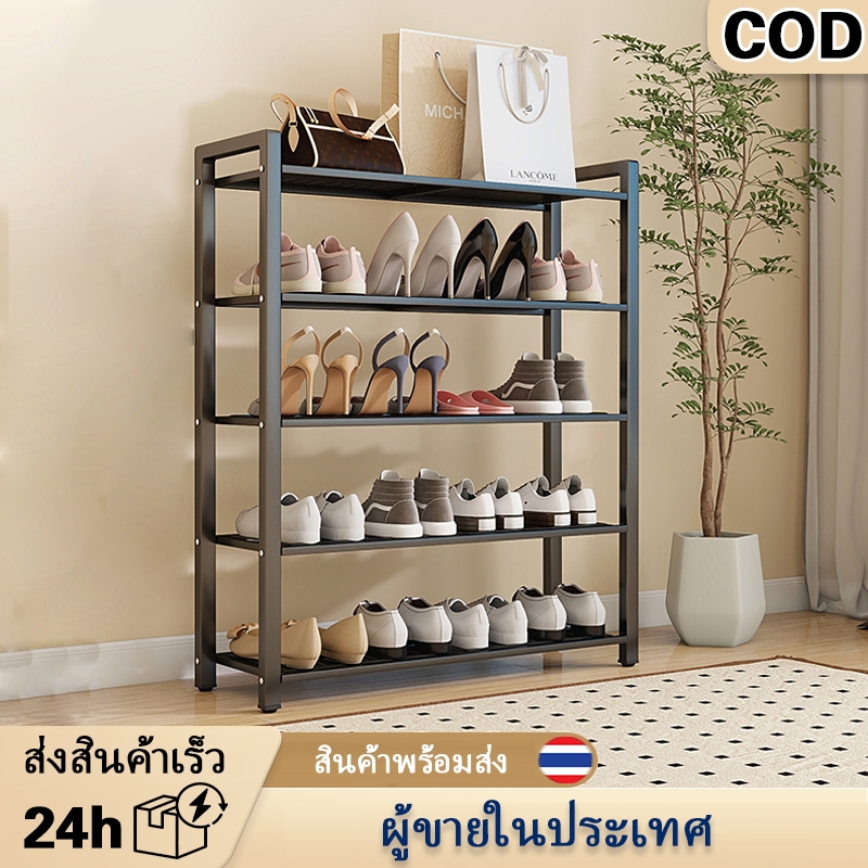 ชั้นวางรองเท้าโลหะ 3/4/5 ชั้น ตู้เก็บรองเท้าโลหะสำหรับโรงแรม/ห้องนอน ชั้นวางรองเท้าเบา น้ำมันกันสนิม