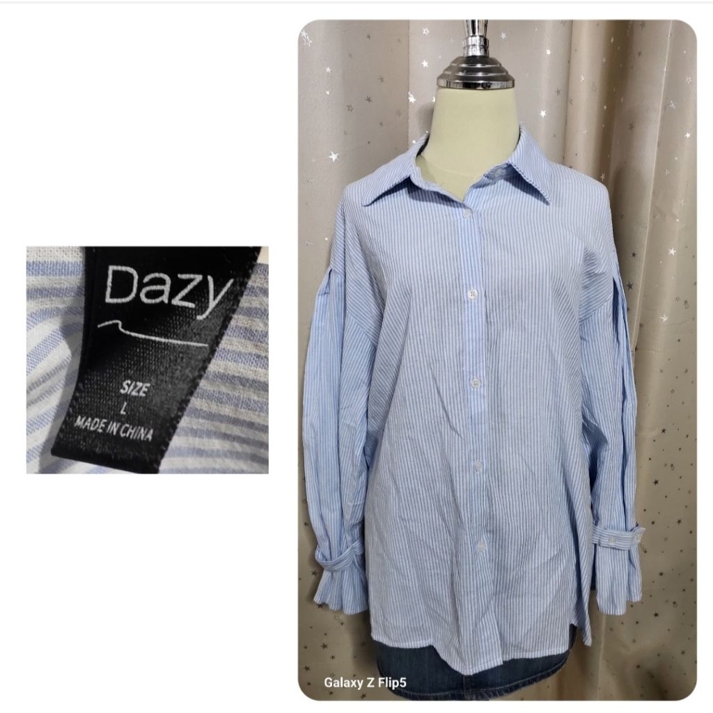 เสื้อเชิ๊ต ลายทาง dazy ไซส์L