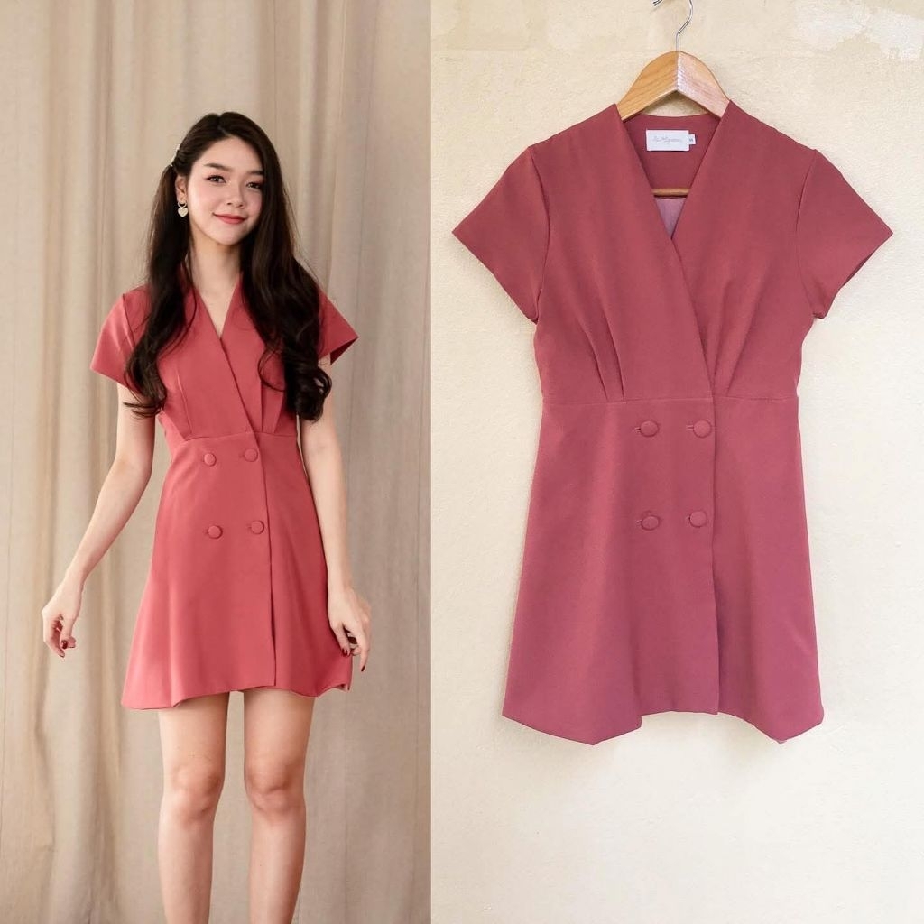 เดรส lamignonne สีชมพู