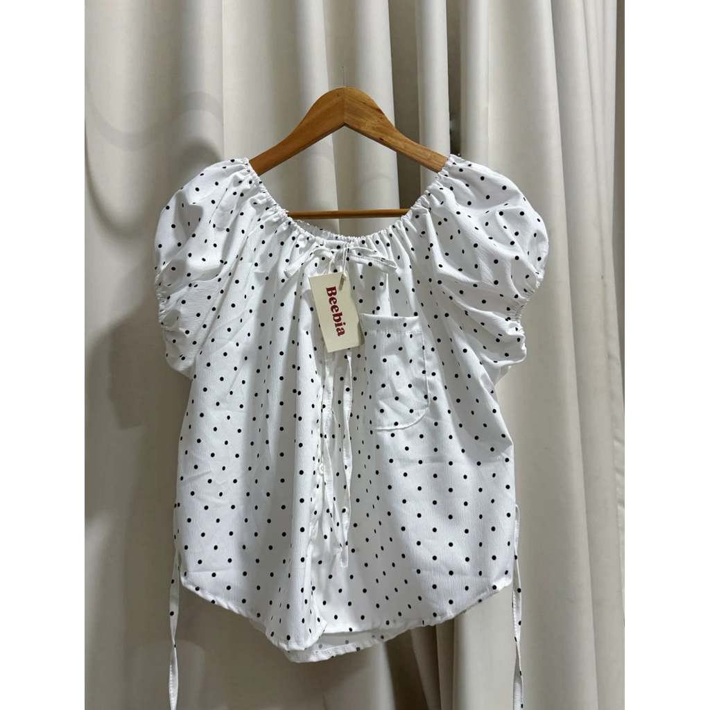 Beebia เสื้อรุ่นน้องสายไหม แขนตุ๊กตามีเชือกมัดเอว