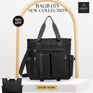 BAGB075 END&START กระเป๋า Tote/สะพายข้าง ใส่ 13 นิ้ว/A4 มีช่องรอดคันชักกระเป๋า ช่องเก็บของหลายชั้น
