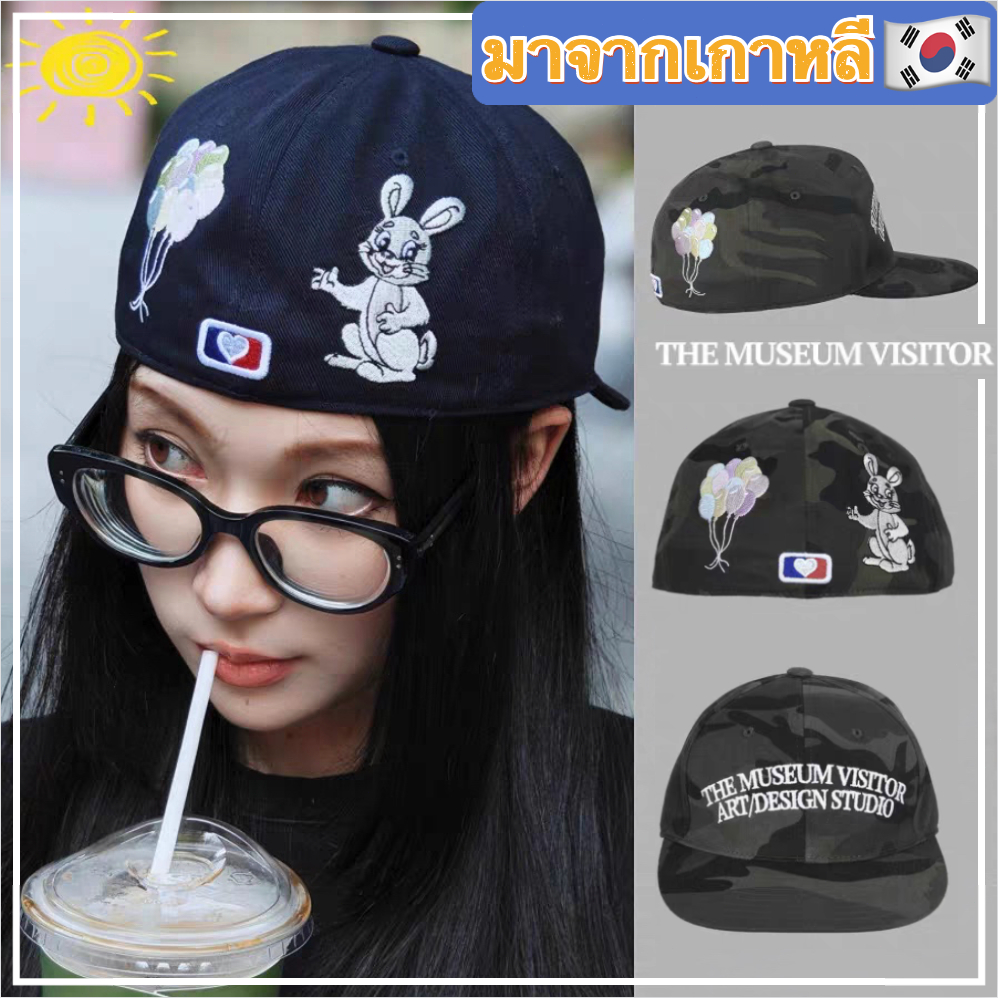 🇰🇷เกาหลีแท้✈️ 💯% The Museum Visitor Cap ลูกโป่งหลากสี ลายพราง ใส่กันแดด ระดับสูง หมวกแก๊ป งานปัก