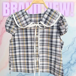 เสื้อลายจุด ลายพิมพ์ดอกไม้ คอบัว ผ้าครัช (คนไทยผลิต) - ND 001
