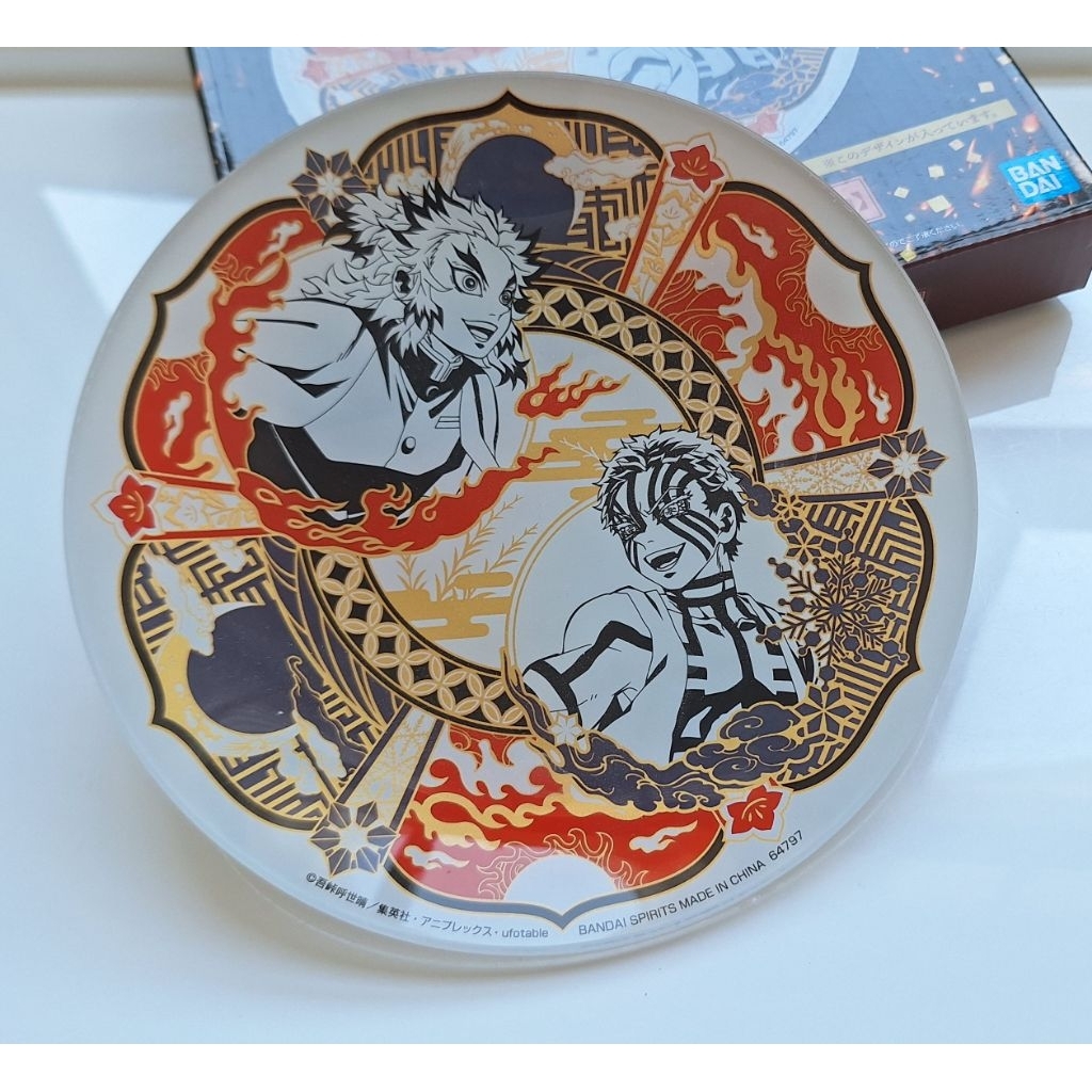 ลิขสิทธิ์แท้ จานแก้วดาบพิฆาตอสูร Ichiban Kuji Demon Slayer จานดีไซน์หรู รางวัล C - Kyojuro Rengoku &