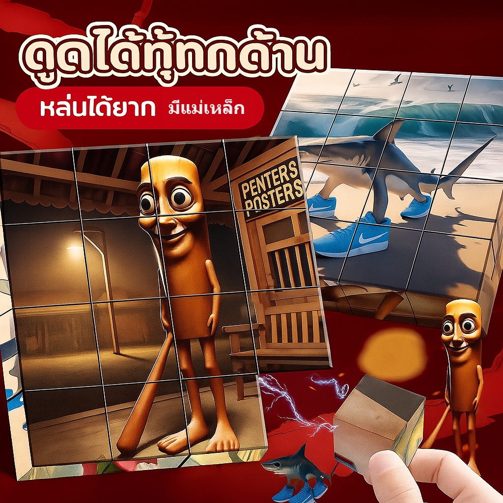 Tung tung tung บล็อกแม่เหล็ก ทุงทุง ต่อได้6ภาพ 1ชุด
