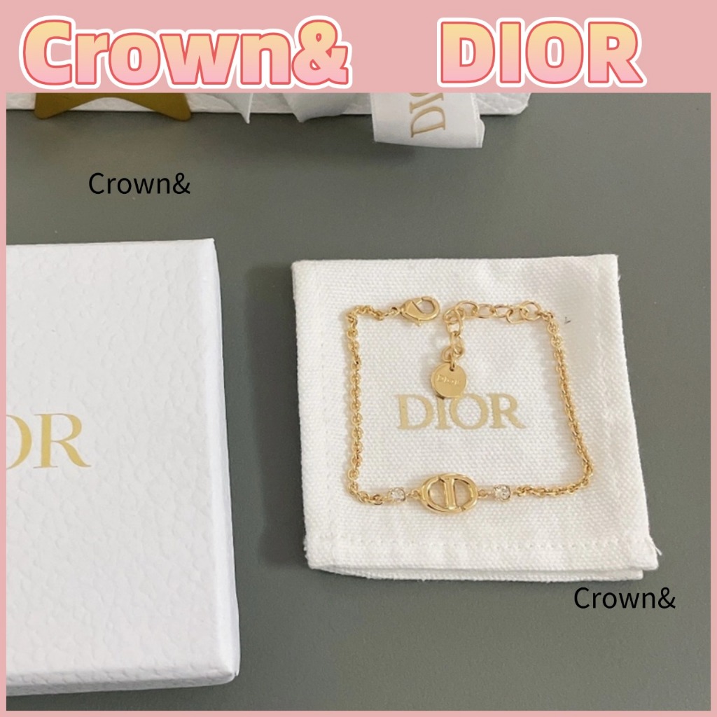 สินค้าใหม่/ของแท้ 100%/สร้อยข้อมือ DIOR CD ดีไซน์เพชรทองของผู้หญิง