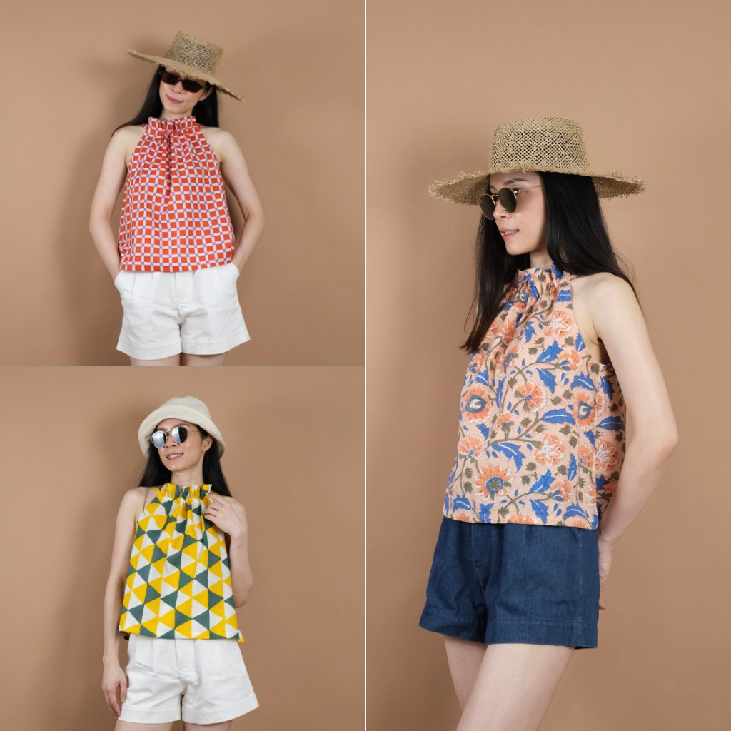 Halter Neck Top Indian Cotton  เสื้อคอรูด