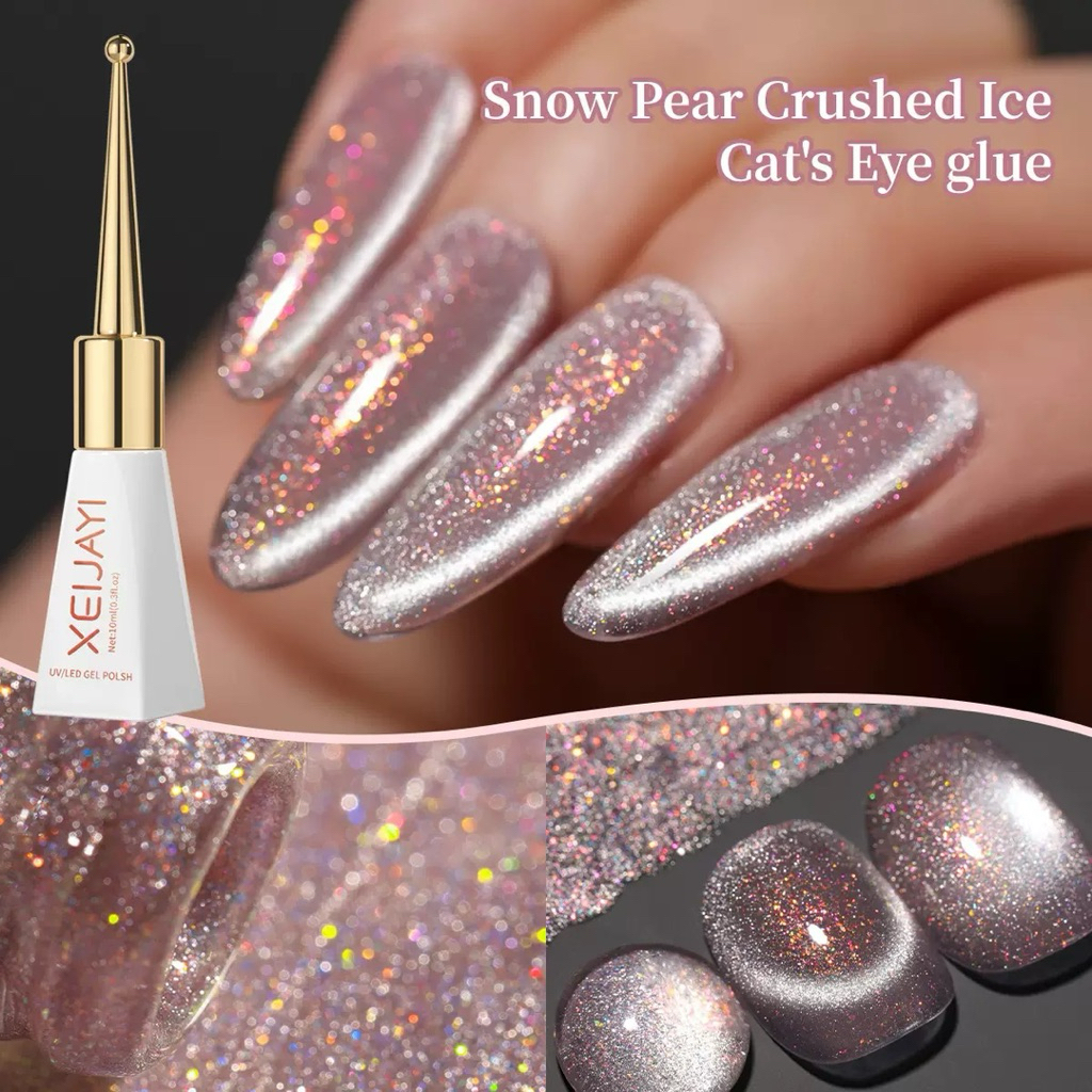 💥New💥XEIJAYI สีเจลแคทอาย Snow Pear crushed ice วิ้งตาแตกๆดึงสีง่าย ขนาด 10 ml.🌈พร้อมส่งในไทย 🌈