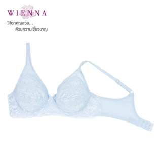 WIENNA Best Seller เสื้อชั้นใน Beauty 5 Cup DB23548 มีโครง Full Cup ซับบาง สีเนื้อ ดำ ฟ้า แดง ม่วง (Tulip Carnation)