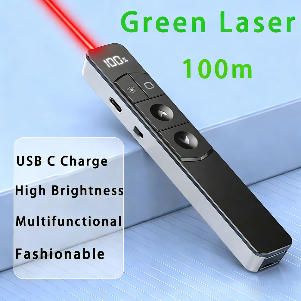 (พร้อมส่ง) เลเซอร์พอยเตอร์ ควบคุมสไลด์ PPT เพิ่ม-ลดเสียง รองรับ Hyperlink