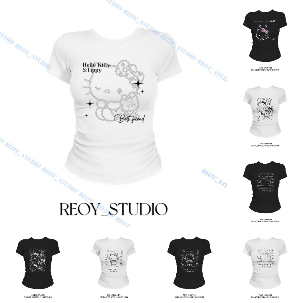 REOY_STUDIO♥เสื้อแฟชั่นผู้หญิง เสื้อวินเทจ ผ้าเกรด  เสื้อเบบี้ที ทรงสลิมฟิต ลําลอง
