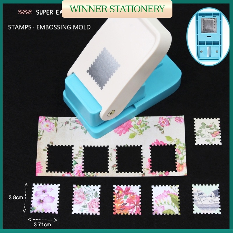 ใหม่รูปร่างแสตมป์ใหญ่ Craft Punch เครื่องลายนูน Round Hole Punch Toothed Puncher Embosser