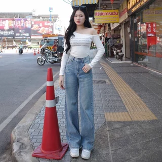 กางเกงยีนส์ขากระบอก รุ่น Tipsy Jeans