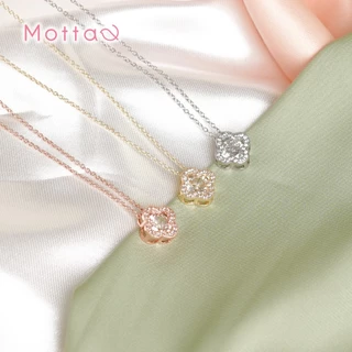 Motta Lucky Blooms Online Exclusive สร้อยคอชุบทองคำขาว ใบโคลเวอร์ ดีไซน์สวยหรู สไตล์แฟชั่น