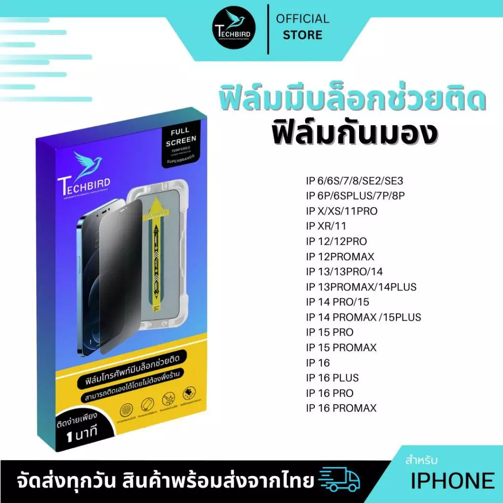 ฟิล์มกันมอง HD iPhone 16/15/14/13/12/11 Pro Max XR XS thumbnail 4
