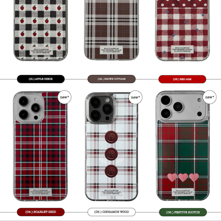 HOLLY.CASESTORE เคสไอโฟน/ซัมซุง: (พร้อมส่ง+พรี*) THE CHECKERED COTTAGE premium clear (🧲) case 🍂🍎 เคสแม่เหล็กใส สกรีน