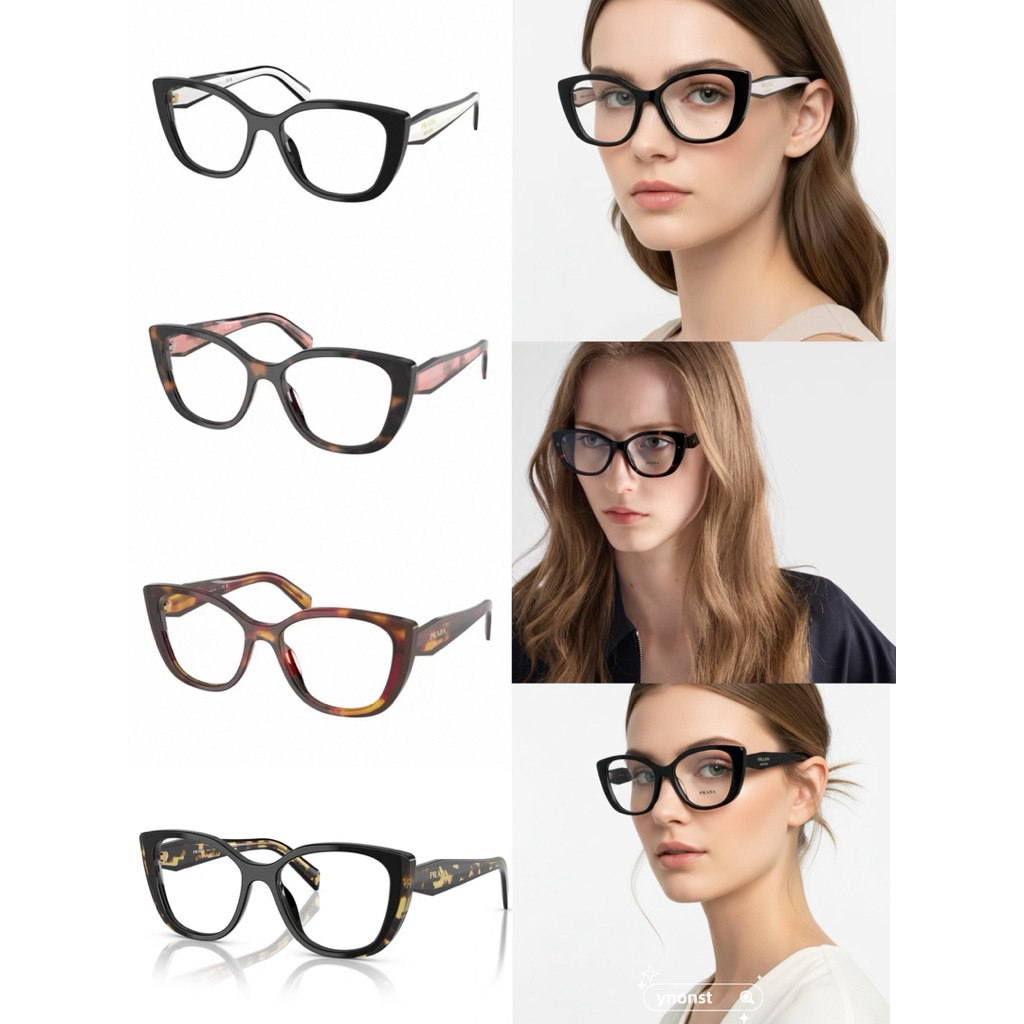 💯  ของแท กรอบแว่นตา Prada Letter โลโก้เลนส์สายตาสั้น VPR B04VF