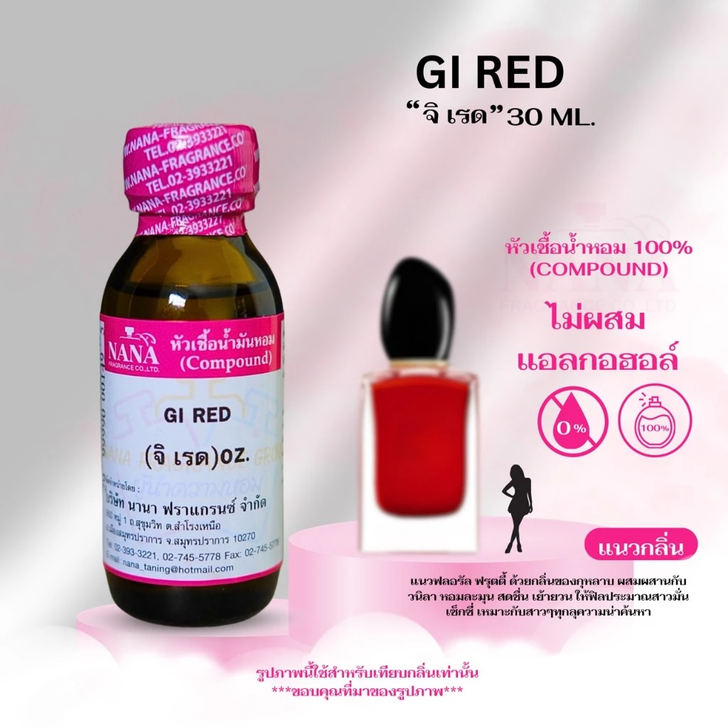 หัวเชื้อน้ำหอม 100% กลิ่น จิ เรด ( GI RED )
