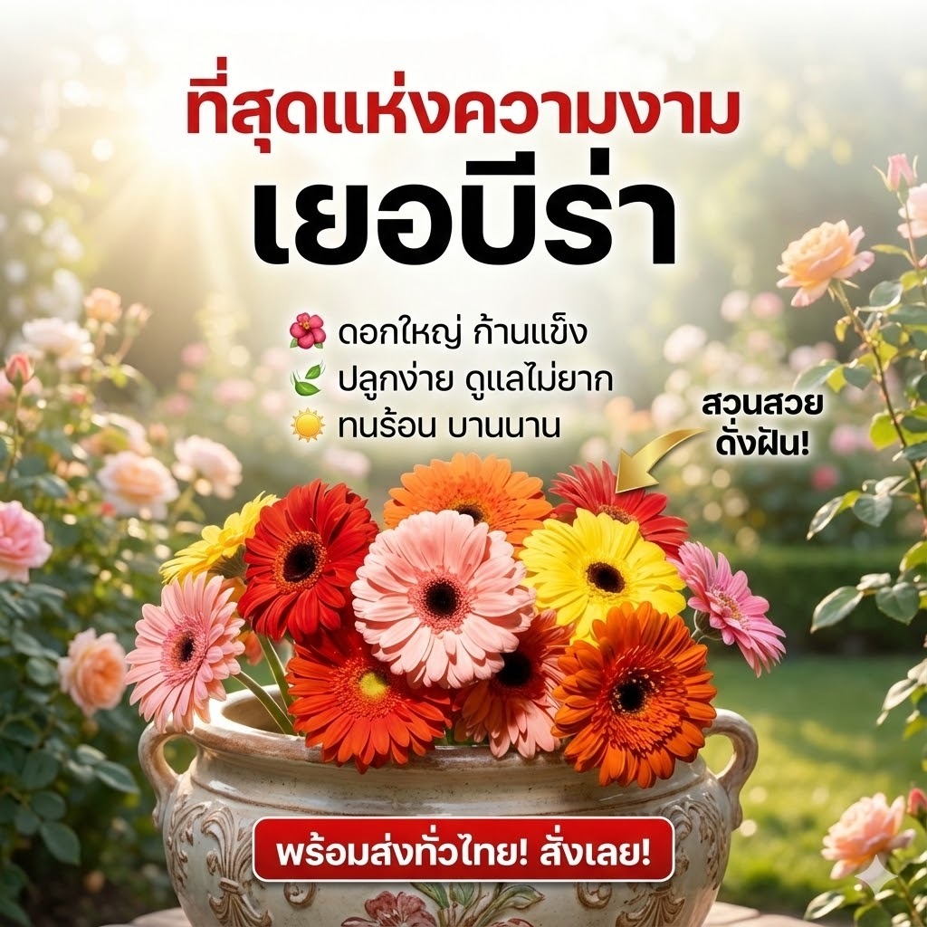 เมล็ดเยอบีร่า ดอกสวย ปลูกง่าย ให้ดอกตลอดทั้งปี
