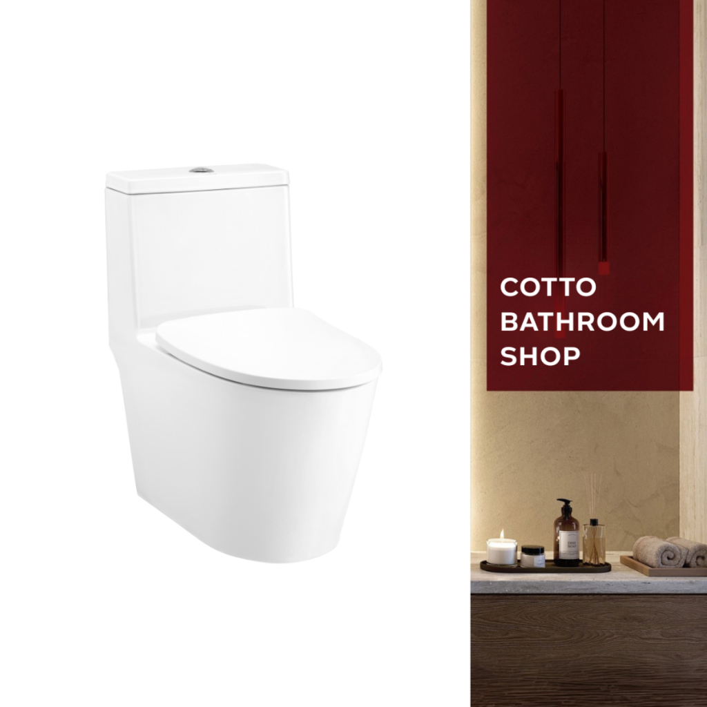 COTTO C105707 สุขภัณฑ์ชิ้นเดียว วานีค (UC+) C105707 WH Vaniq 3/4.8L Closet