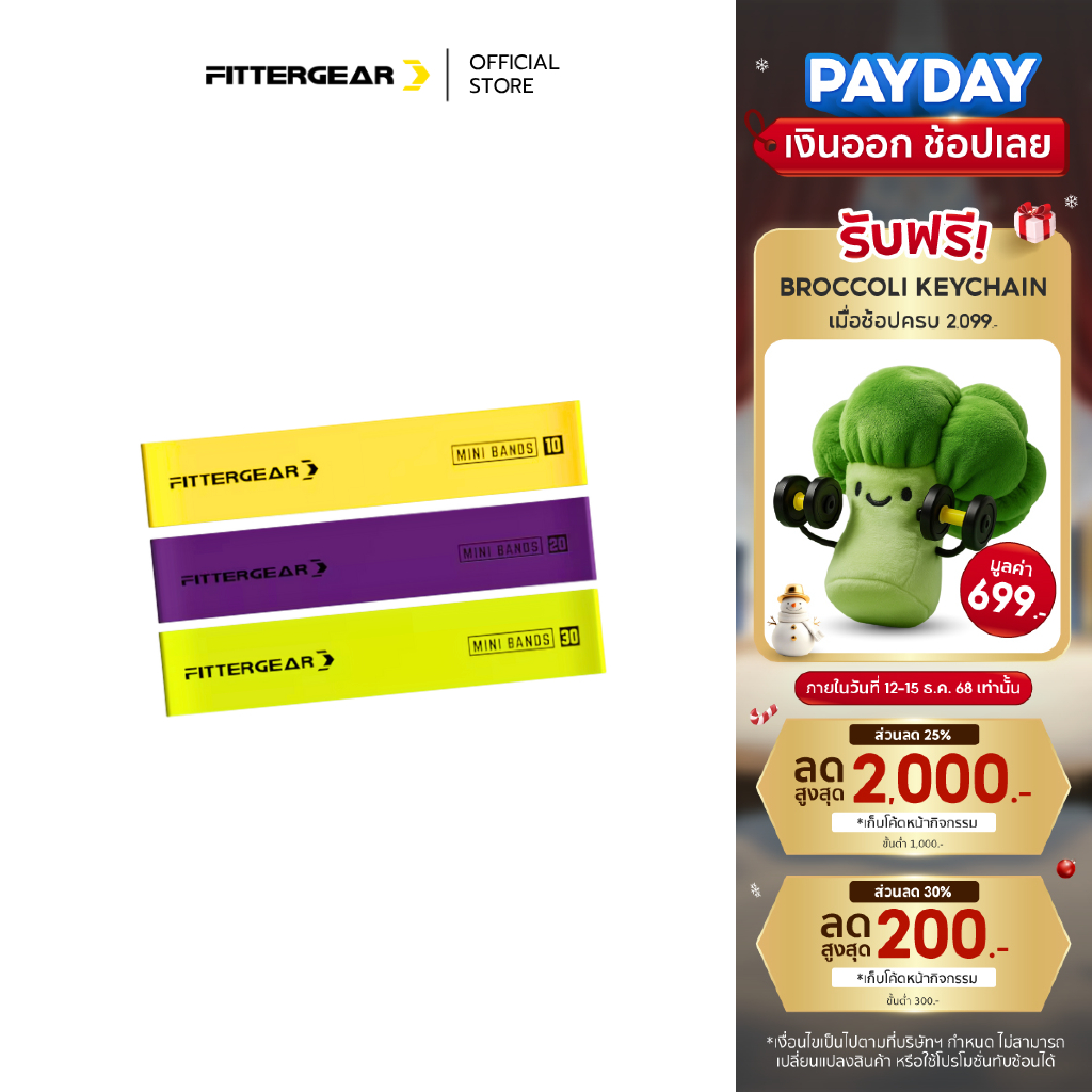 FITTERGEAR : MINI BRANDS ยางยืดแรงต้านสำหรับออกกำลังกาย ฝึกความแข็งแรง กระชับสัดส่วน