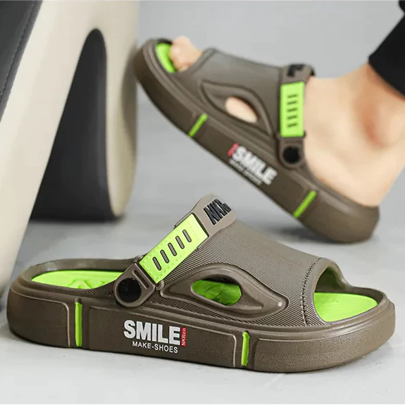 รองเท้าแตะผู้ชายสำหรับฤดูร้อน สวมใส่สบาย กันลื่น สไตล์ลำลอง สำหรับใส่ชายหาด - รูปที่ 4