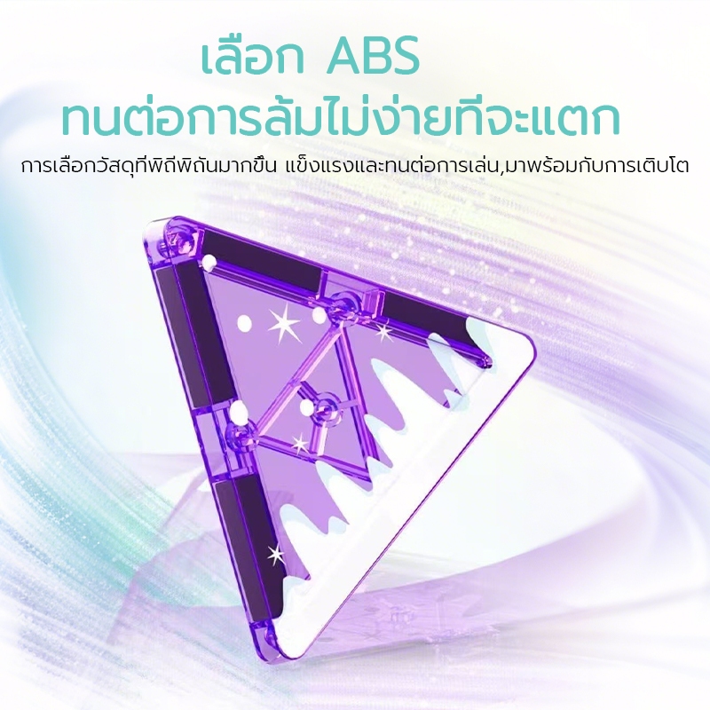ฉาก magnetic tiles STEM 3D ของแท้ ของเล่น montessori ต่อแม่เหล็ก ของเล่นเด็ก ชุดตัวต่อ - รูปที่ 7