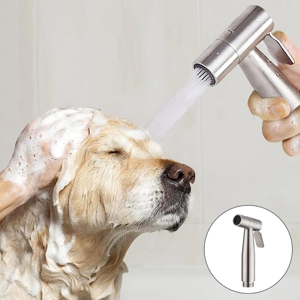 หัวฉีดน้ำแรงดันสูงสแตนเลส|หัวฉีดน้ำแรงดันสูงพร้อมสายยาง|ระบบกดควบคุมการไหลของน้ำ|ใช้งานสะดวก เหมาะสำหรับชำระล้างห้องน้ำ - รูปที่ 5