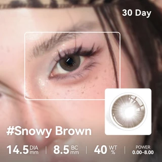 COCOMUSE คอนแทคเลนส์ รุ่น Snowy Bi-color: รูปทรงธรรมชาติ เส้นผ่านศูนย์กลาง 14.5 มม. แบบใช้แล้วทิ้งรายเดือน บรรจุ 2 pcs